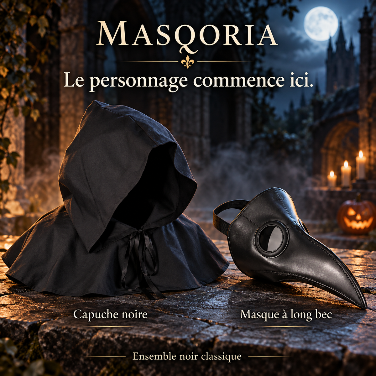 Masque Médecin de la Peste avec Capuche – MASQORIA