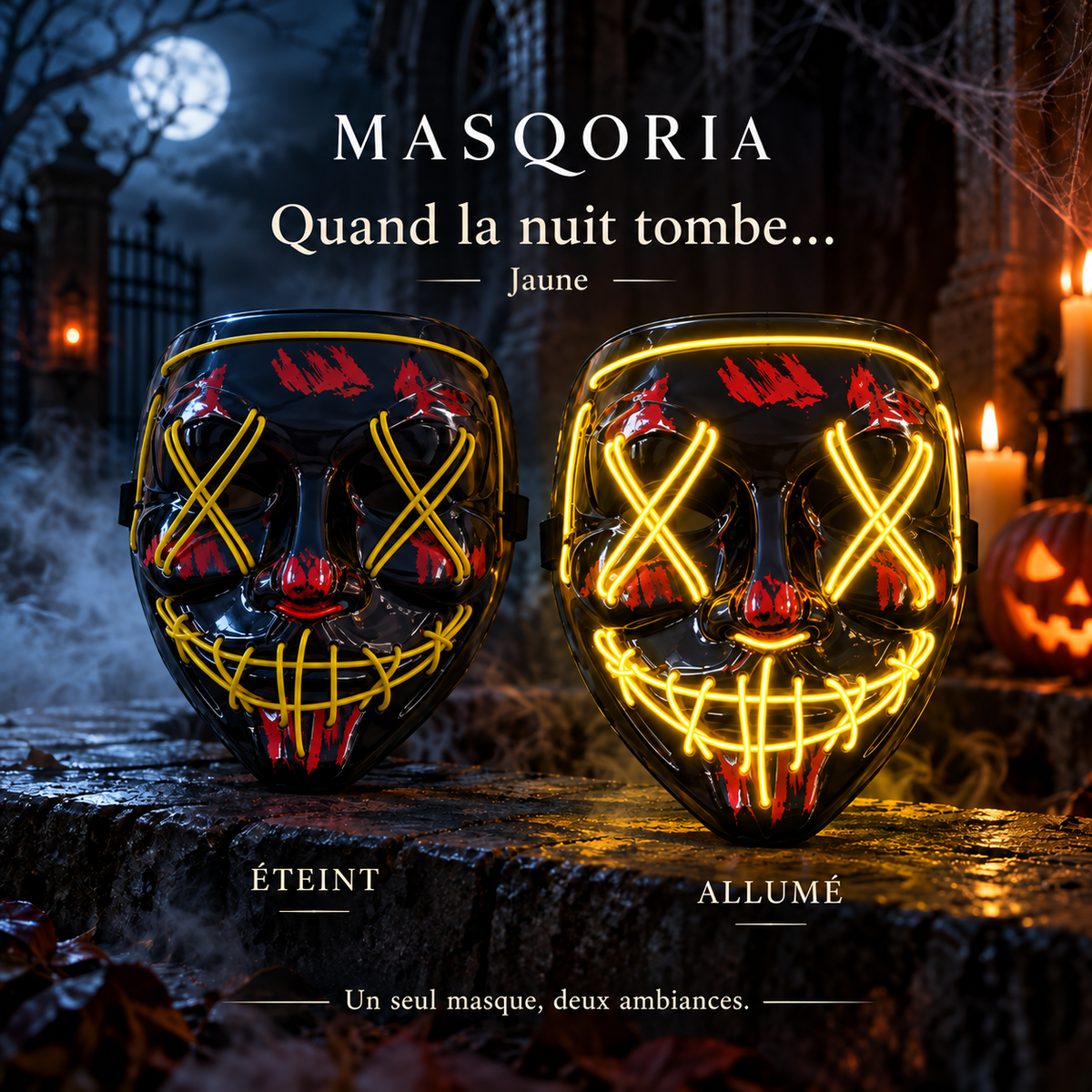 Masque LED lumineux Halloween – MASQORIA