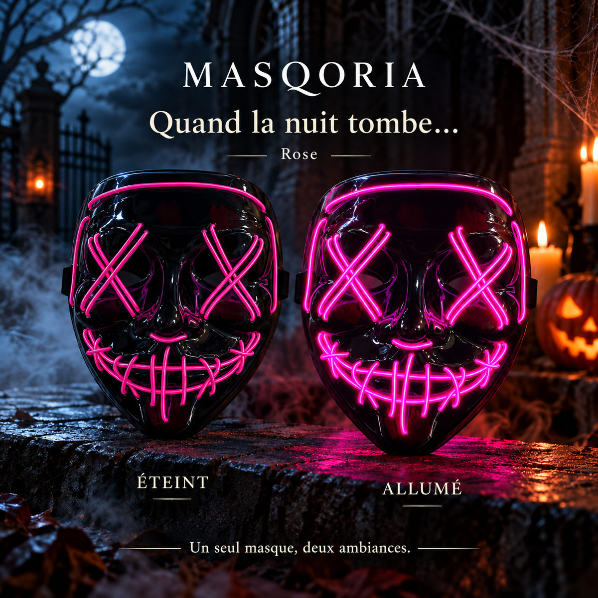 Masque LED lumineux Halloween – MASQORIA