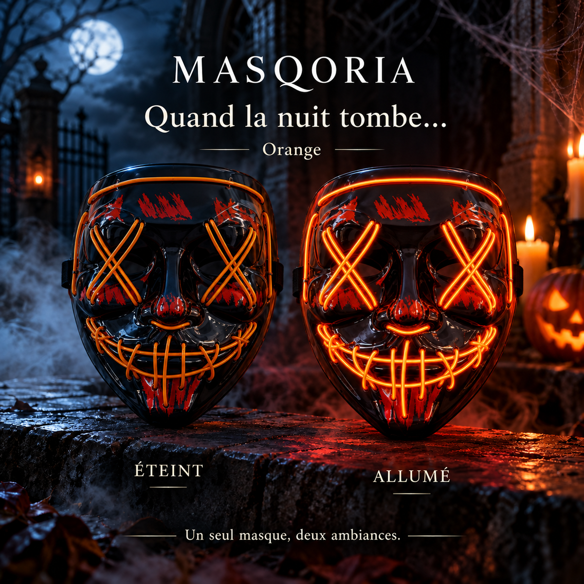 Masque LED lumineux Halloween – MASQORIA
