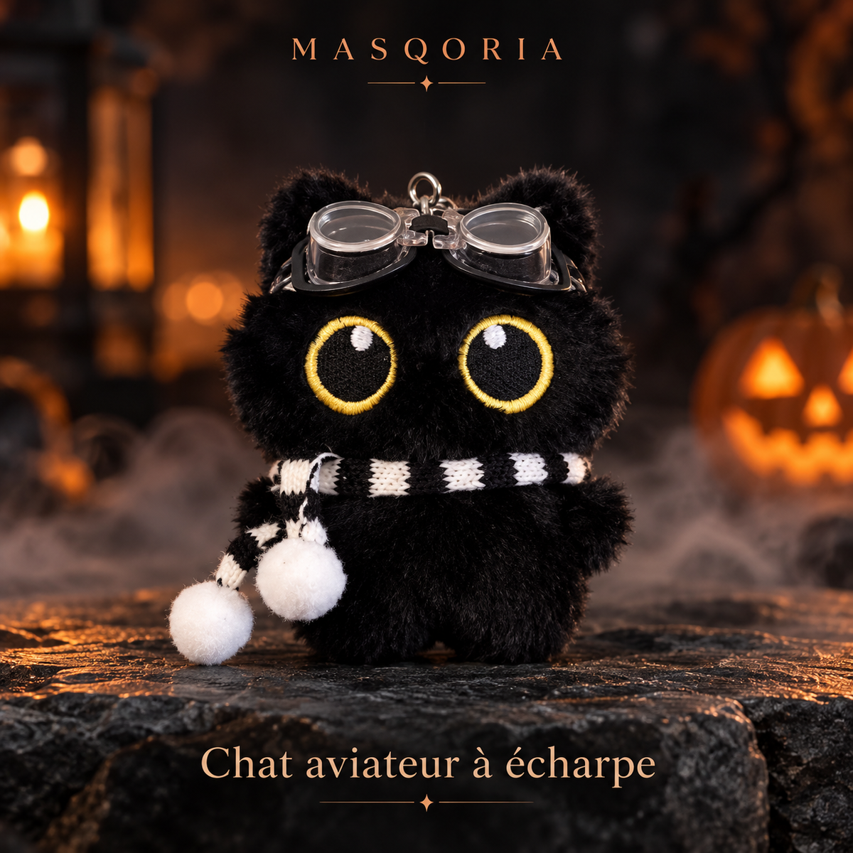 Porte-clés Peluche Gothique Lapin & Chat – MASQORIA