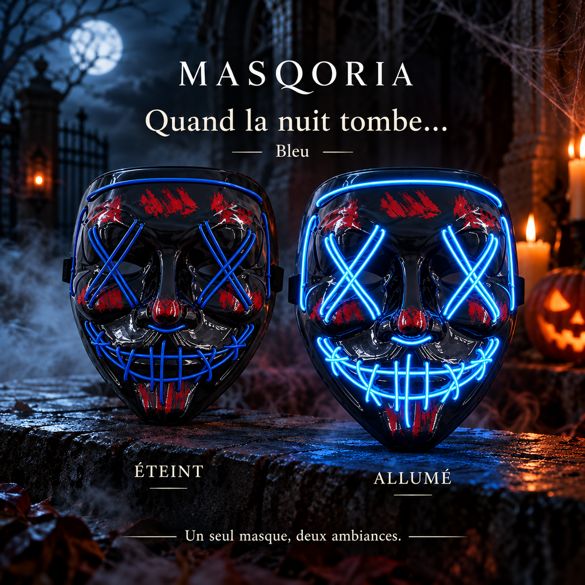 Masque LED lumineux Halloween – MASQORIA