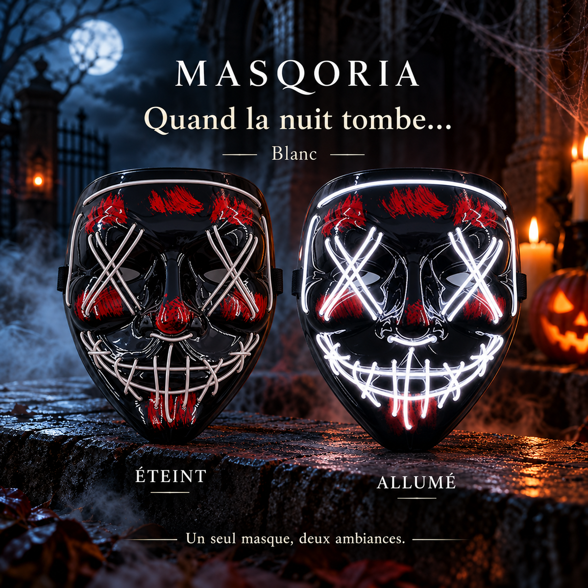 Masque LED lumineux Halloween – MASQORIA