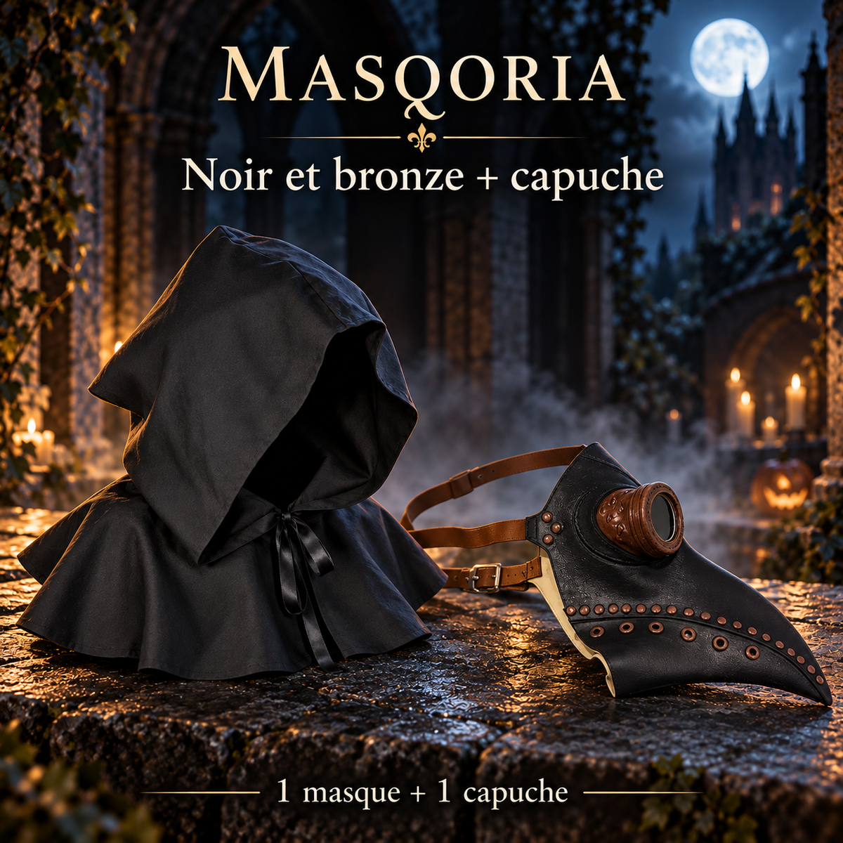 Masque Médecin de la Peste avec Capuche – MASQORIA