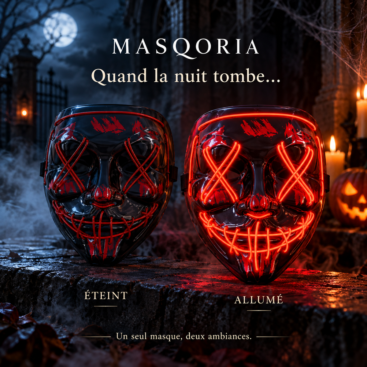 Masque LED lumineux Halloween – MASQORIA
