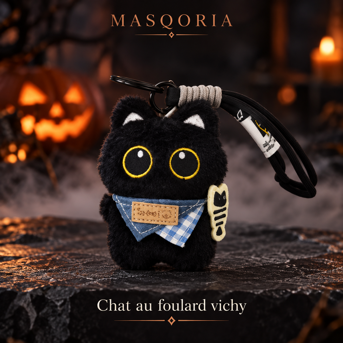 Porte-clés Peluche Gothique Lapin & Chat – MASQORIA