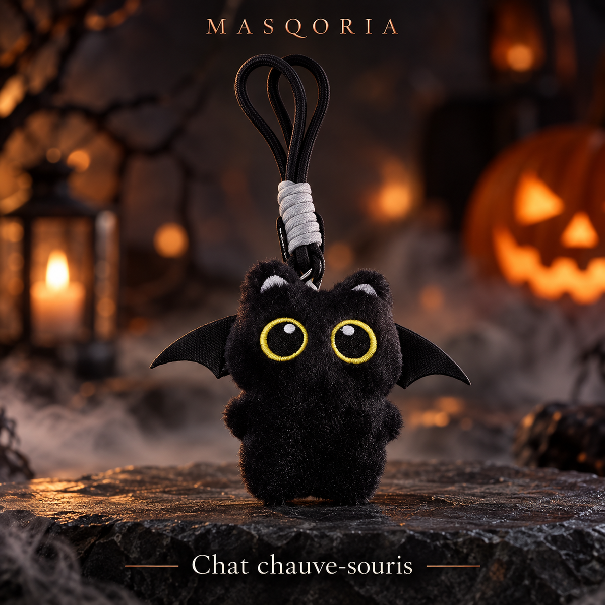 Porte-clés Peluche Gothique Lapin & Chat – MASQORIA